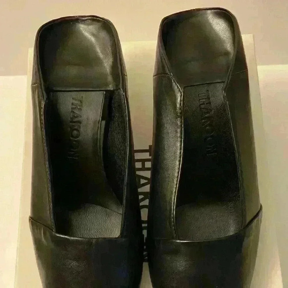 Thakoon Black Leather Kitten Heel Mules Various Sizes NIB - Picture 3 of 11